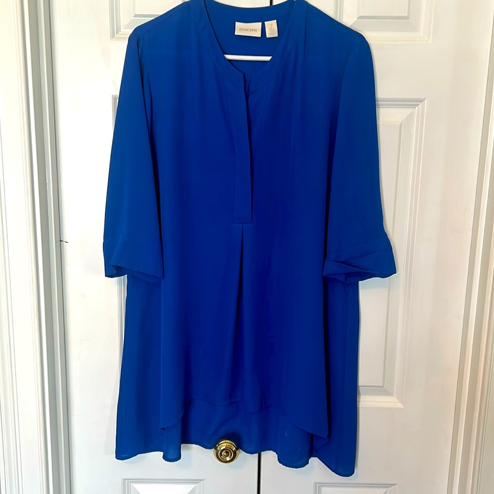 Chico’s cobalt blue tunic blouse